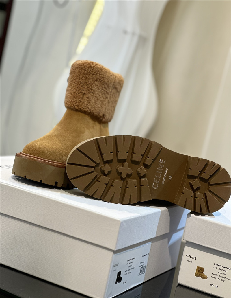 Ce1i*e catwalk style sheepskin wool short boots