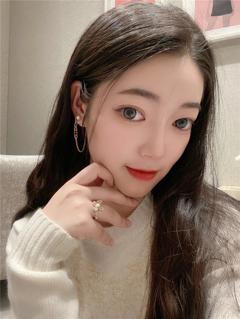 D10r cd chain tassel earrings