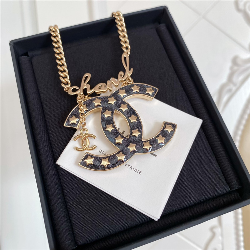 Ch**el starry sky Ch**el logo necklace