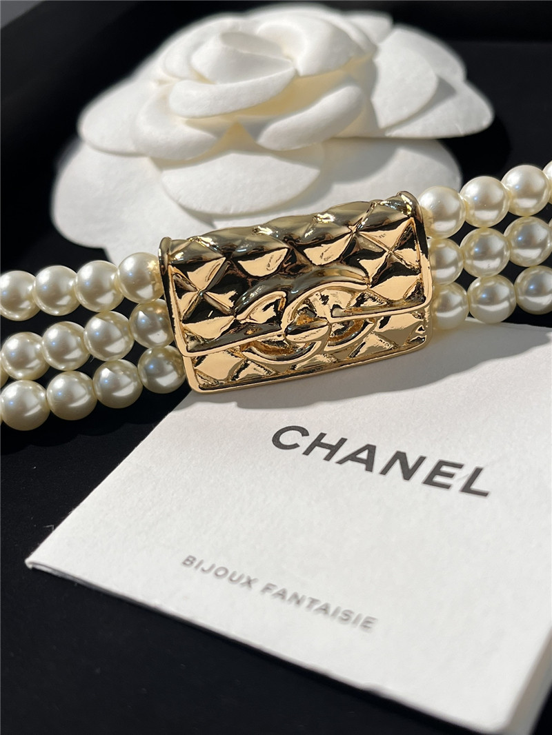 Ch**el classic logo pearl bracelet