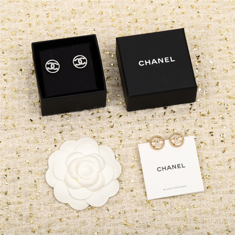 Ch**el round double c earrings