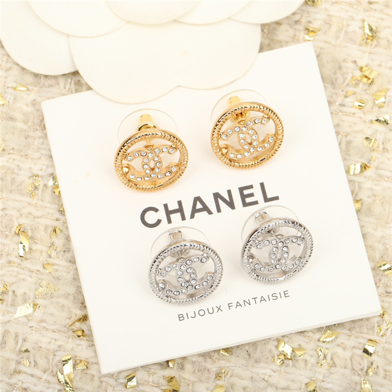 Ch**el round double c earrings