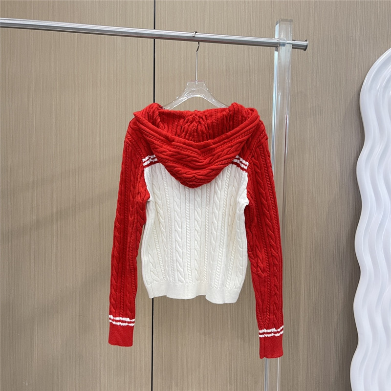 M1um1u pure wool hooded cardigan