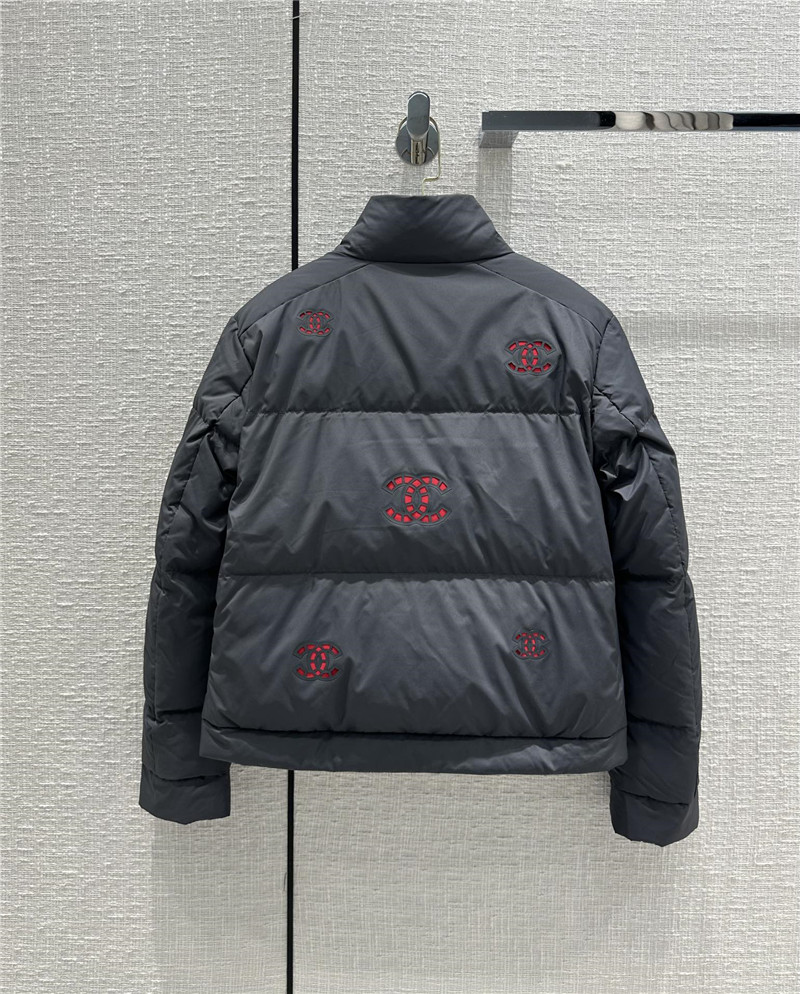 Ch**el double c hollow laminated short down jacket