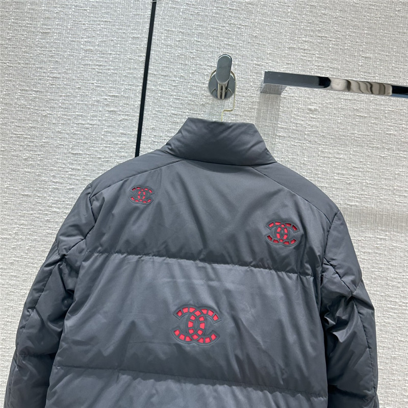 Ch**el double c hollow laminated short down jacket