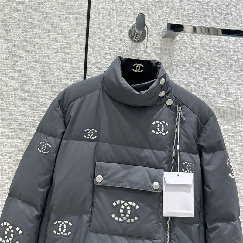 Ch**el double c hollow laminated short down jacket