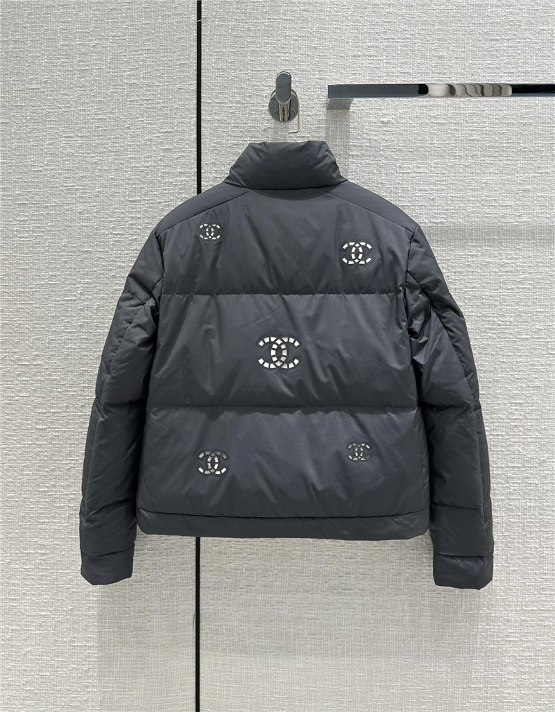 Ch**el double c hollow laminated short down jacket