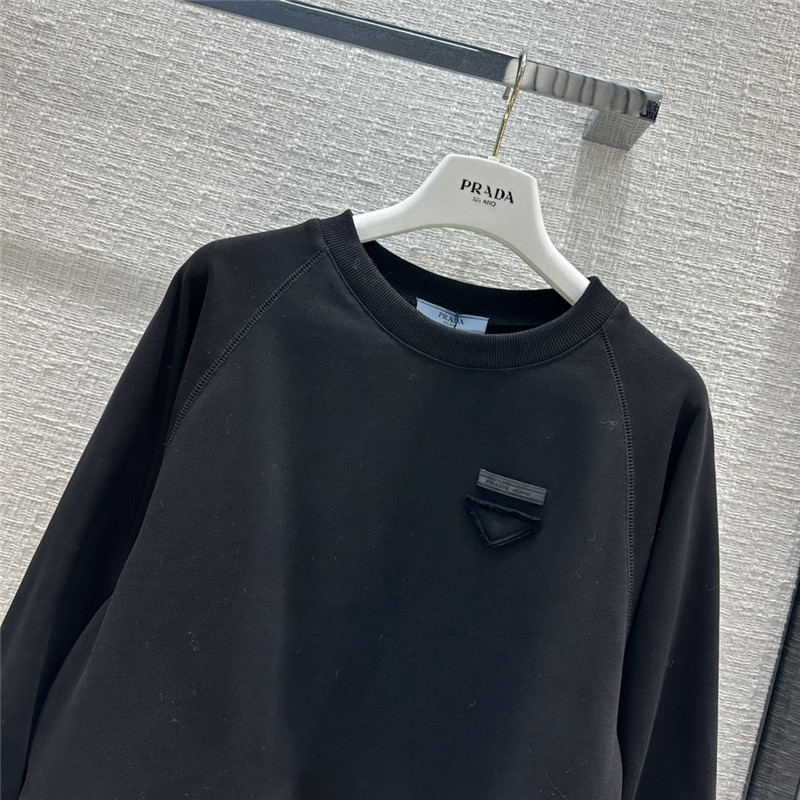 Pra*a ostrich feather cuffs sweatshirt