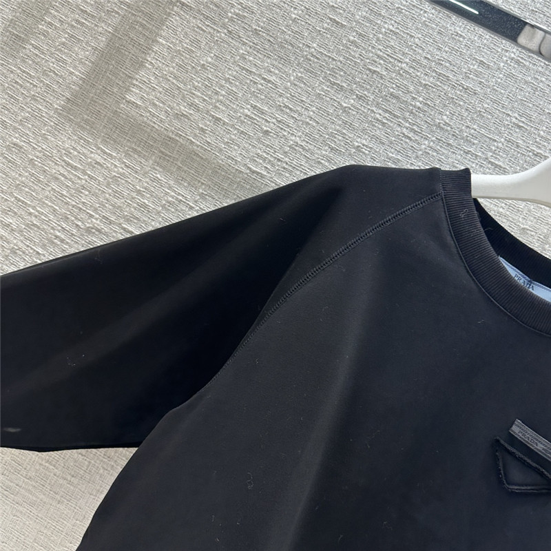 Pra*a ostrich feather cuffs sweatshirt