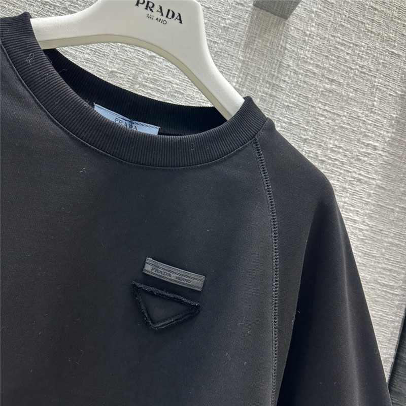 Pra*a ostrich feather cuffs sweatshirt