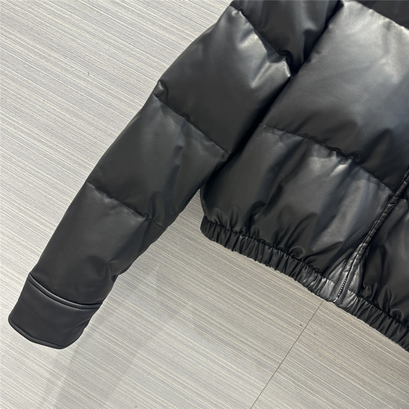 Pra*a lambskin quilted genuine leather down jacket