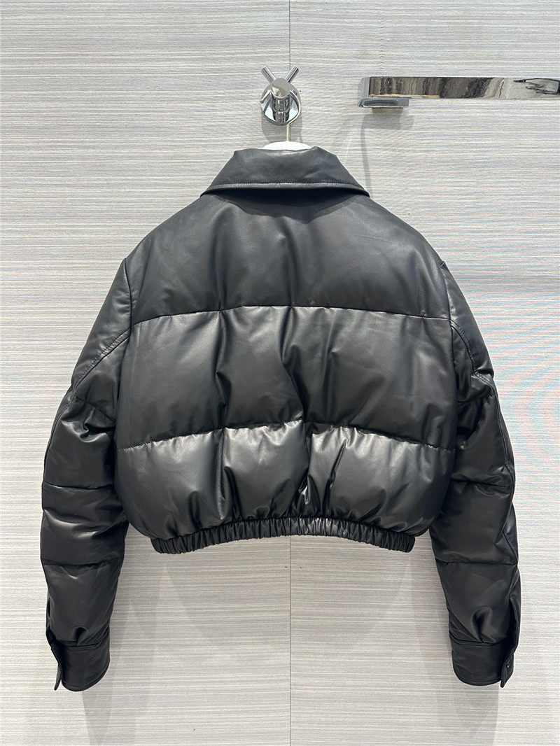 Pra*a lambskin quilted genuine leather down jacket