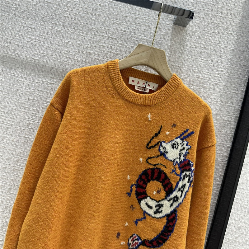 Marni Wool Jacquard Knitted Sweater