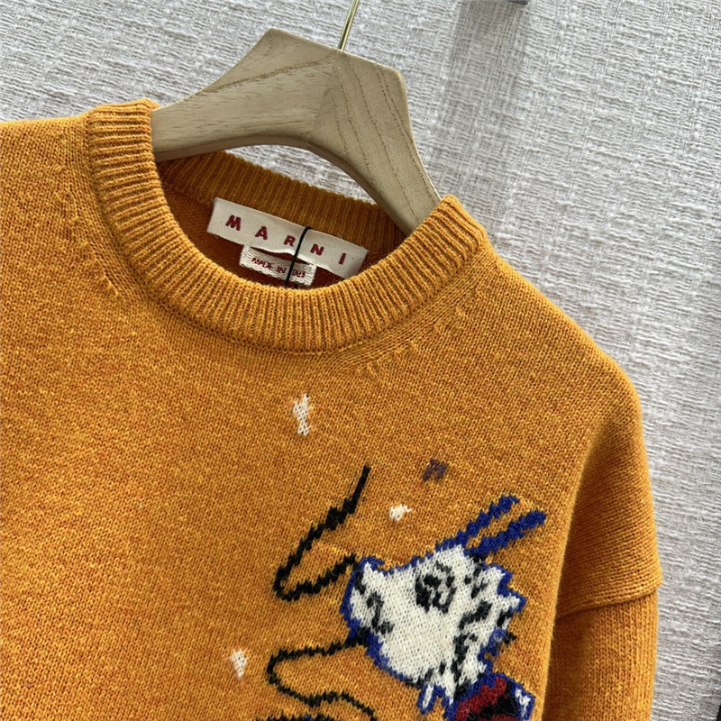Marni Wool Jacquard Knitted Sweater