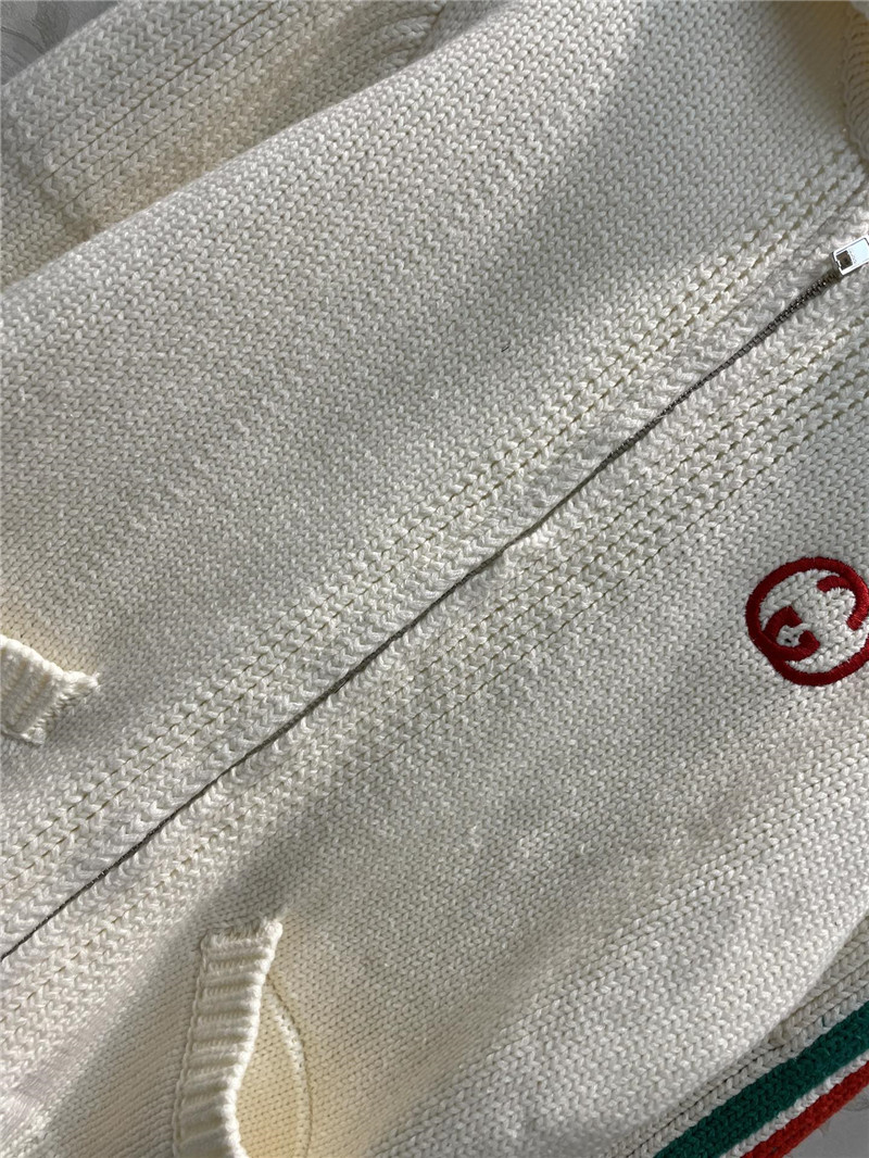 Gvc*1 lapel web knitted zip sweater