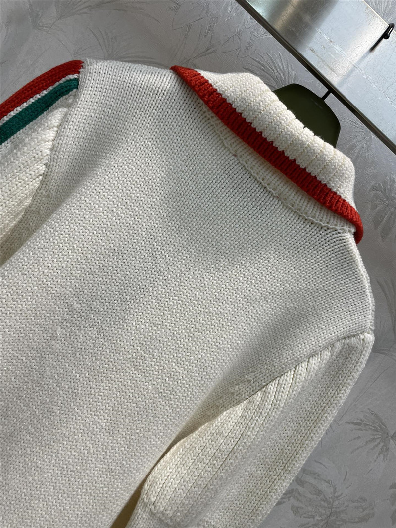 Gvc*1 lapel web knitted zip sweater