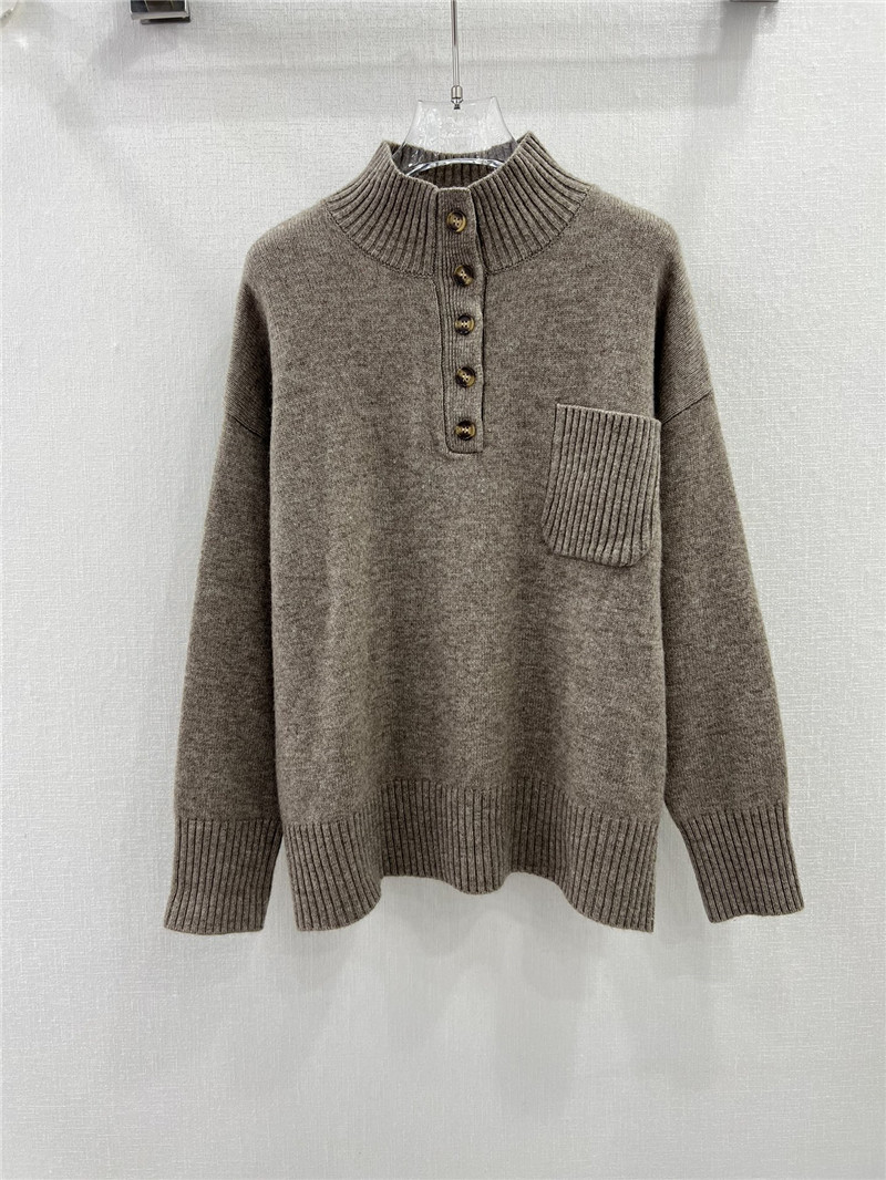 L0r0 P1ana stand collar cashmere sweater beige