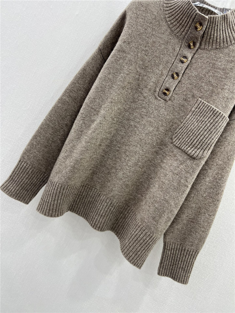 L0r0 P1ana stand collar cashmere sweater beige