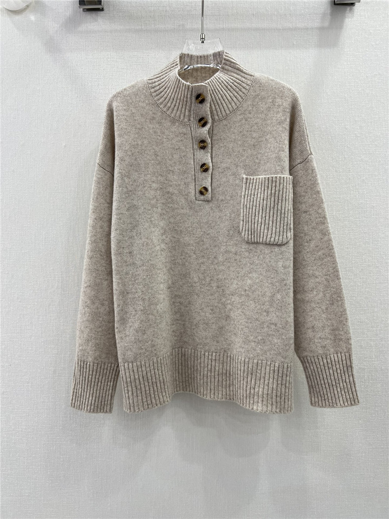 L0r0 P1ana light beige cashmere pullover sweater