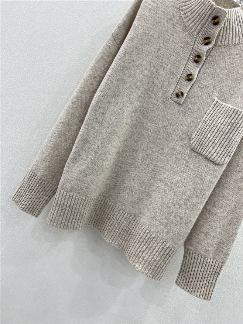 L0r0 P1ana light beige cashmere pullover sweater
