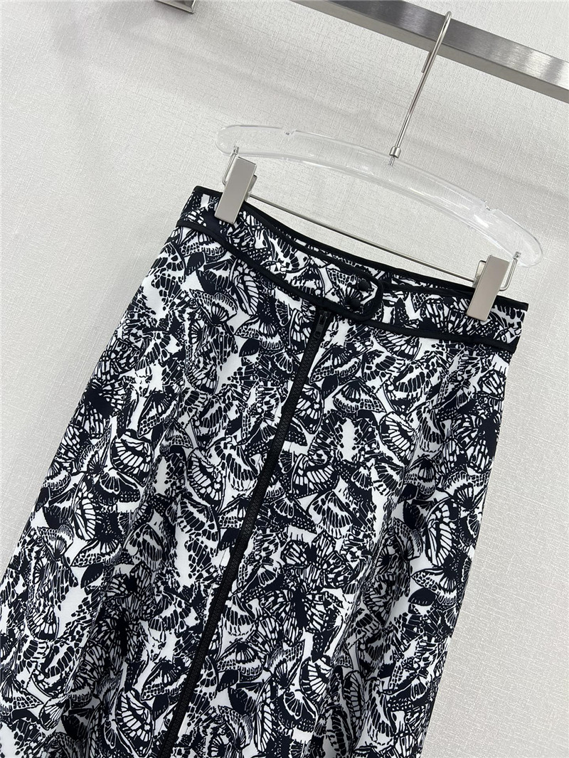 D10r new full length ink print pattern long skirt