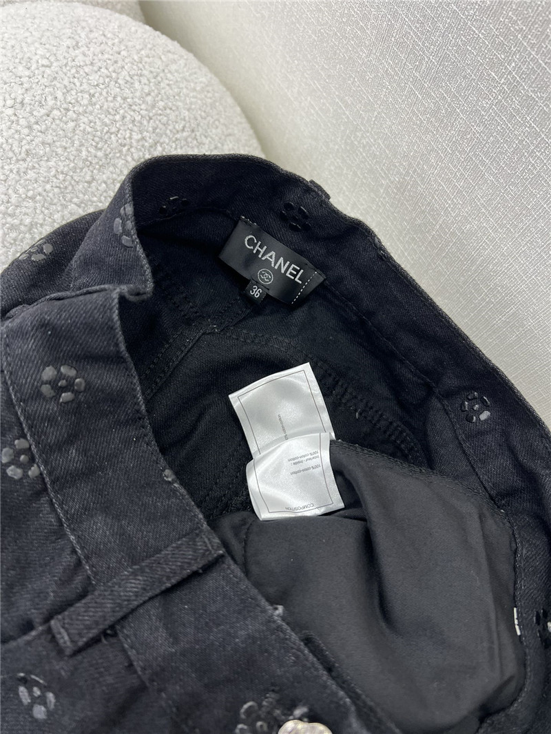 Ch**el new laminated camellia wide leg pants