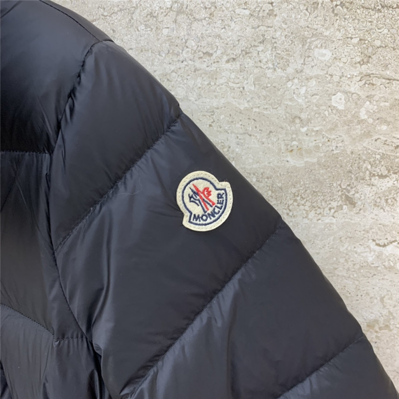 Moncler hooded belted fur collar waisted down jacket