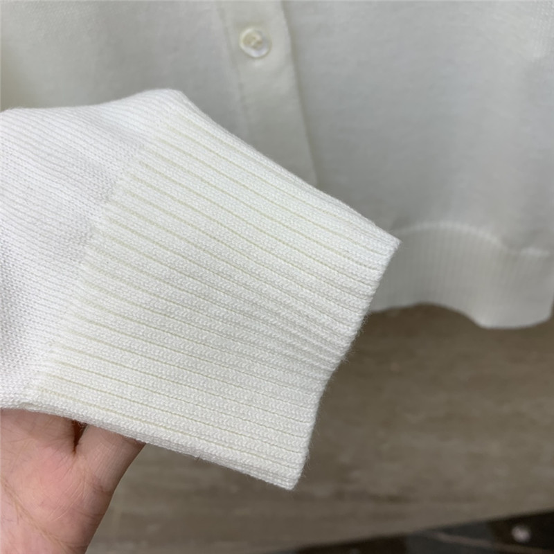 Miu Miu White Logo Knitted Cardigan