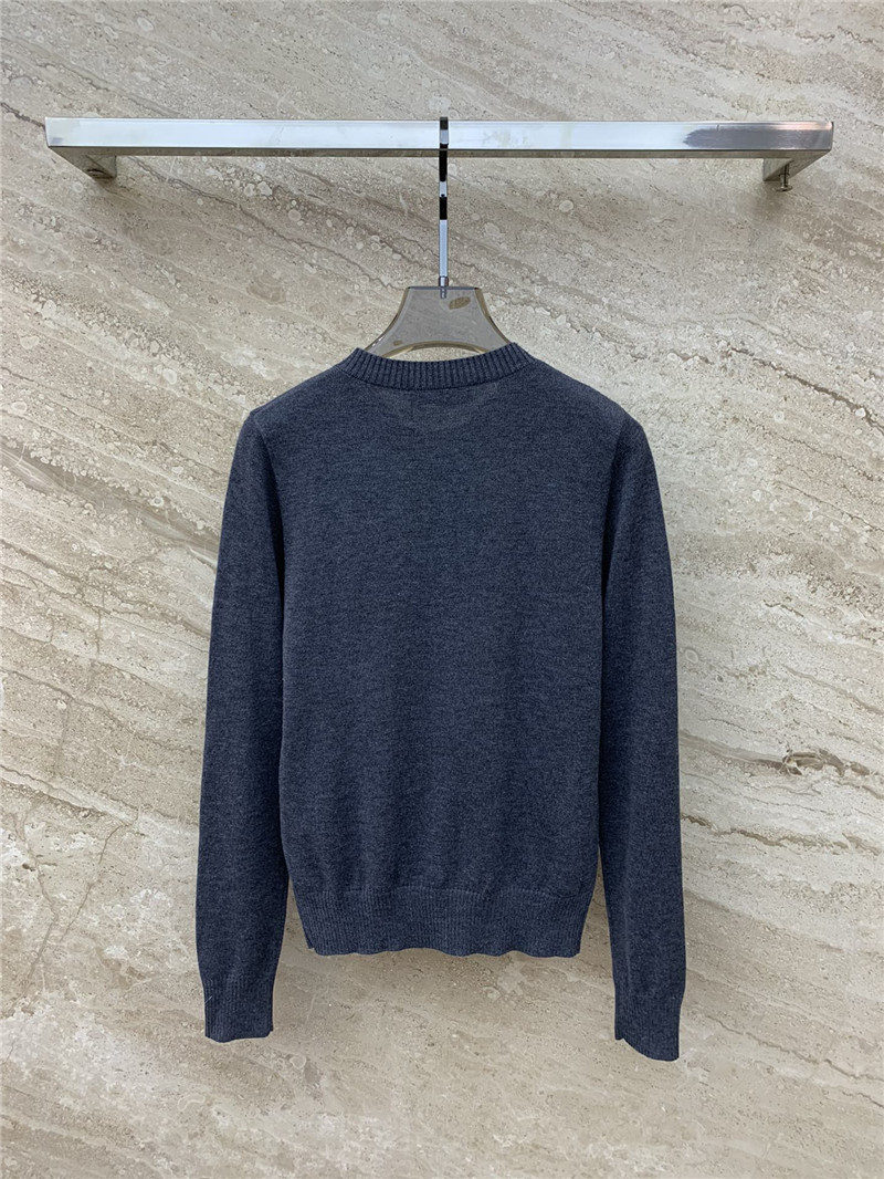 Miu Miu Navy Logo Knitted Cardigan