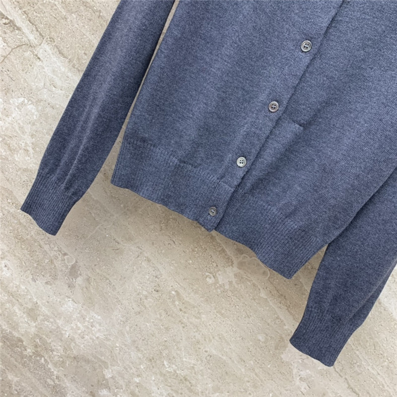 Miu Miu Navy Logo Knitted Cardigan