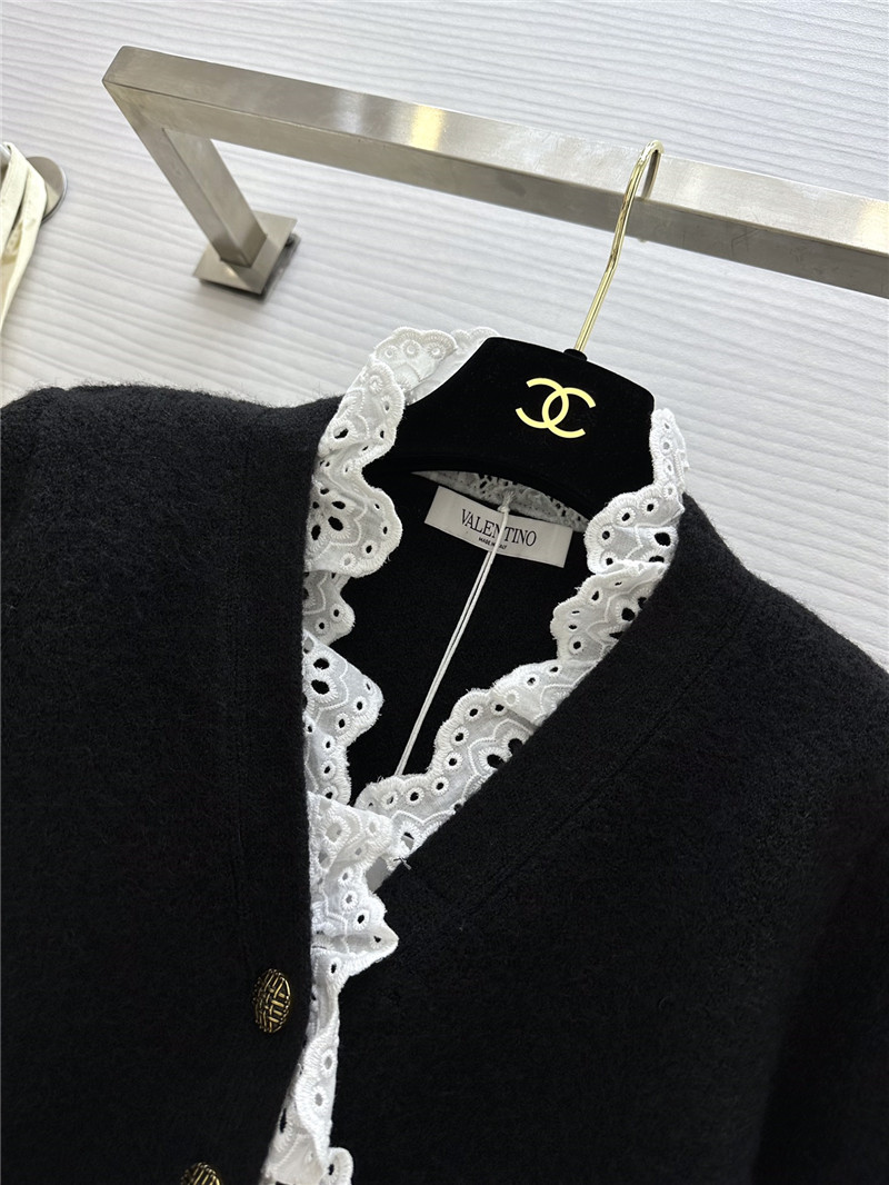 Va1e*ntin0 black lace wool cardigan