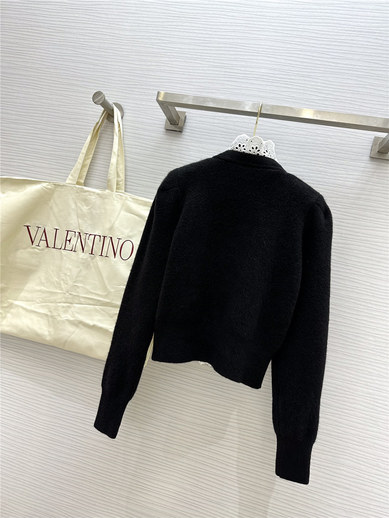 Va1e*ntin0 black lace wool cardigan