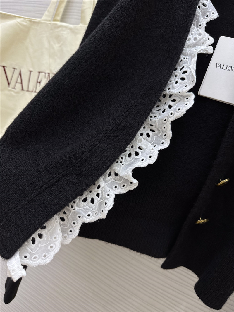 Va1e*ntin0 black lace wool cardigan