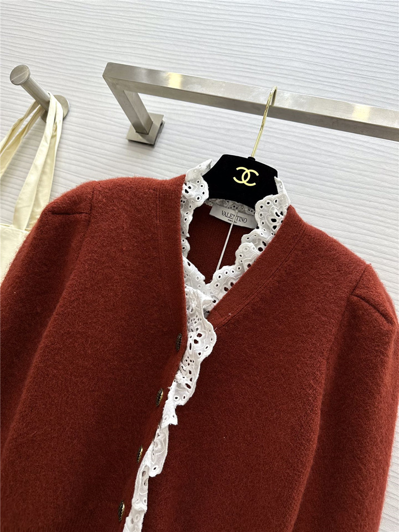 Va1e*ntin0 red lace wool cardigan