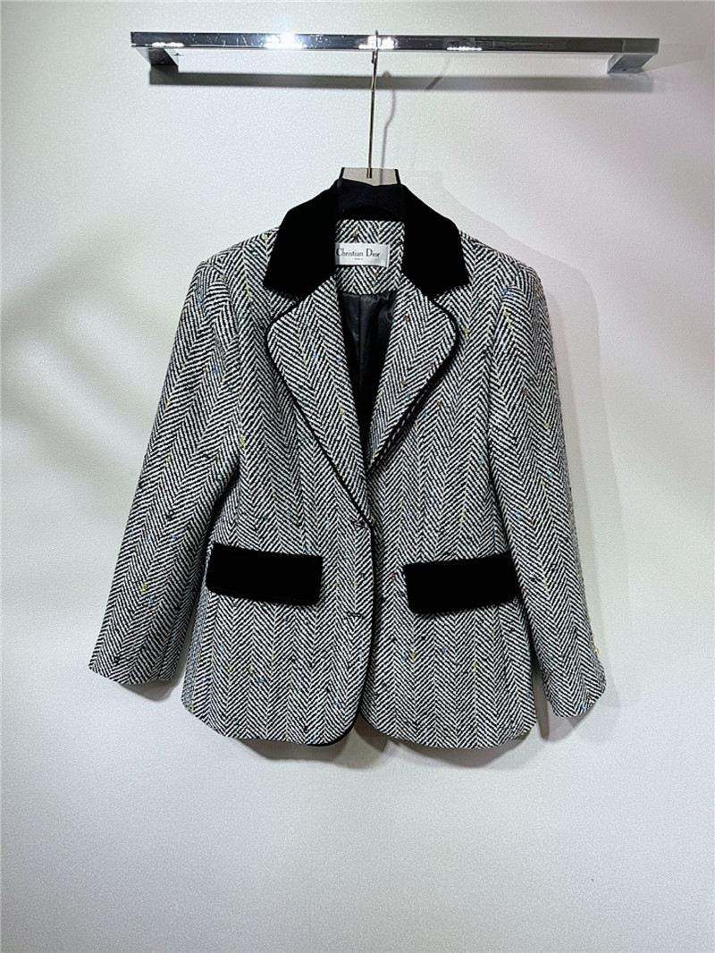 D10r cd belted tweed velvet patchwork blazer