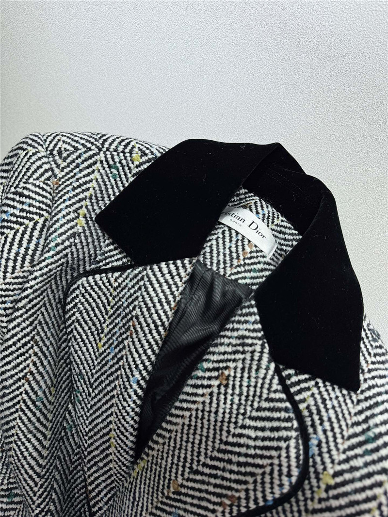 D10r cd belted tweed velvet patchwork blazer