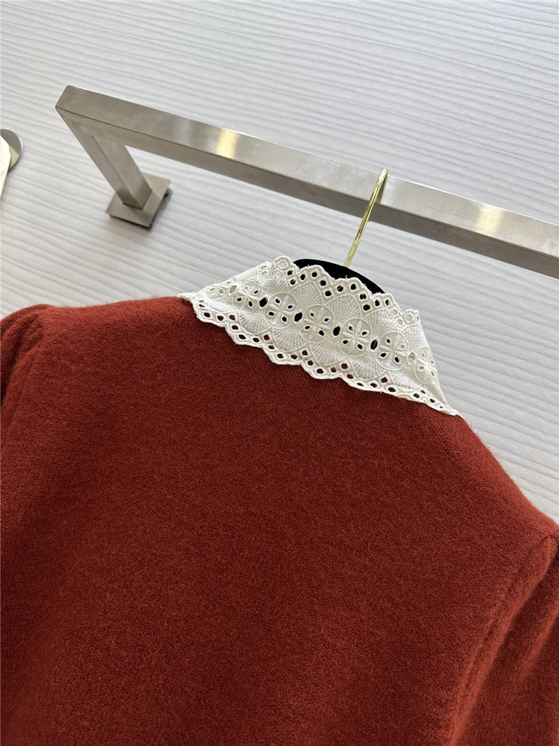 Va1e*ntin0 red lace bow wool cardigan