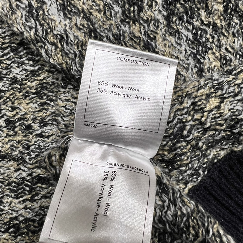 Ch**el zip-up mixed knit sweater