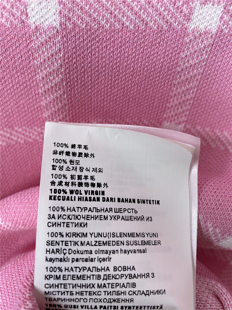 Miu Miu Pink Check Knitted Cardigan