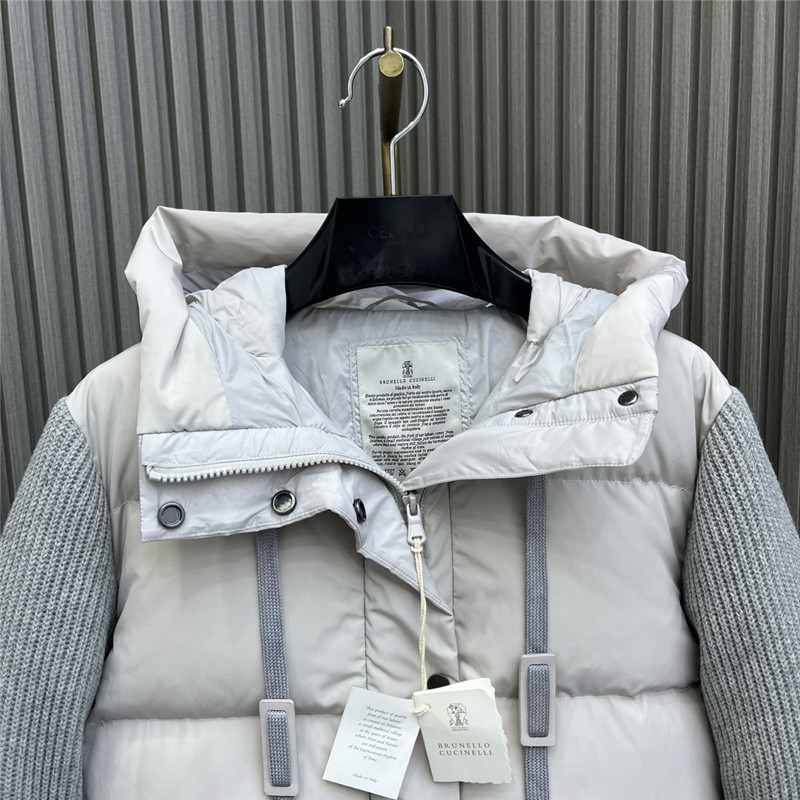 BC hooded knitted down jacket