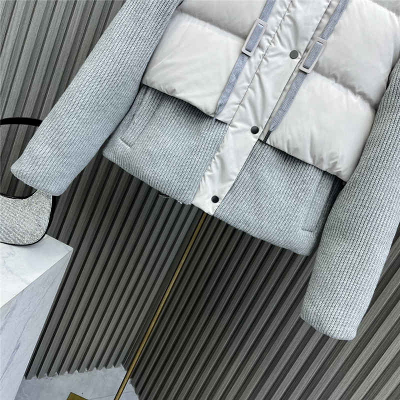 BC hooded knitted down jacket