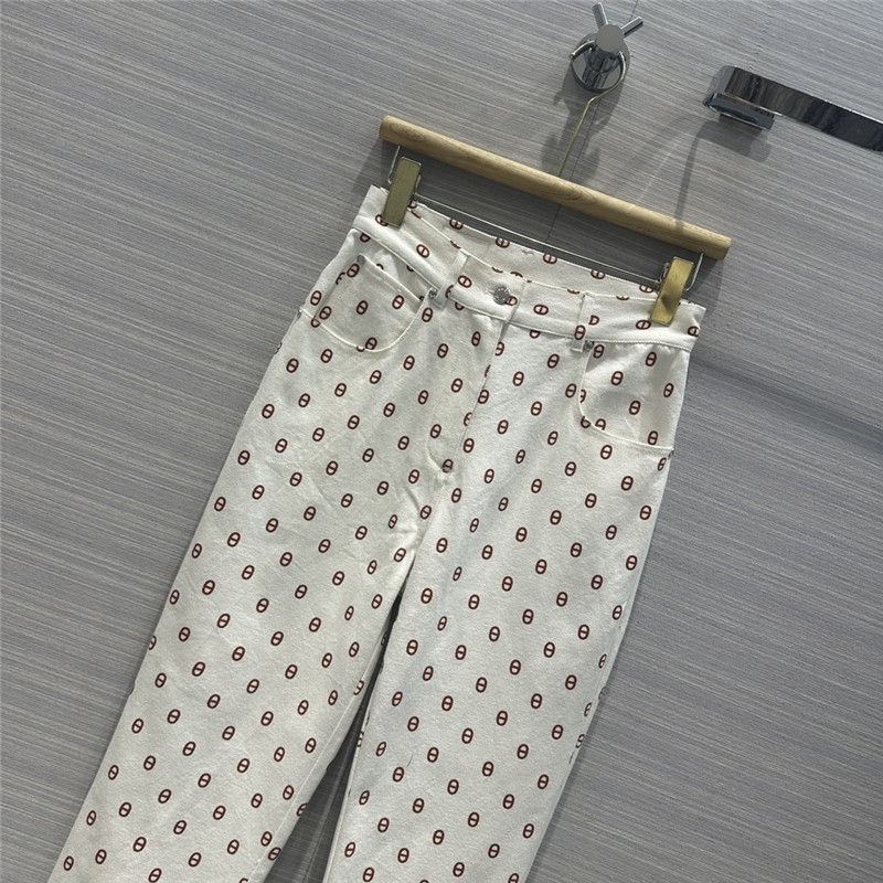 H**me5 new color pig nose logo denim trousers