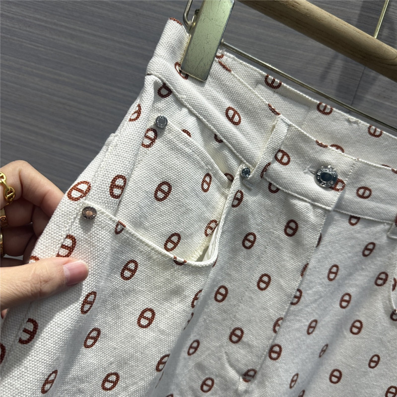 H**me5 new color pig nose logo denim trousers