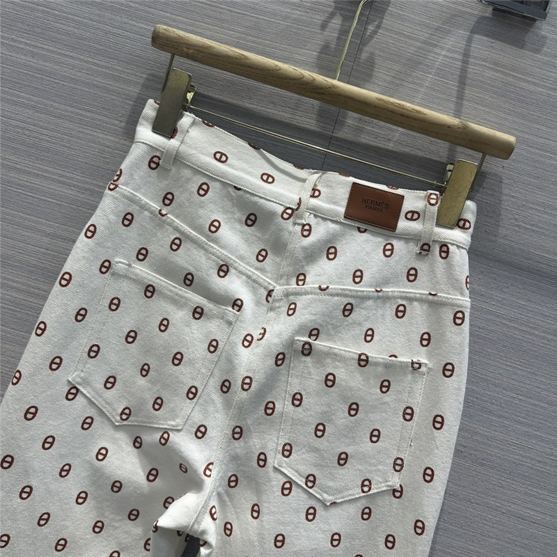 H**me5 new color pig nose logo denim trousers