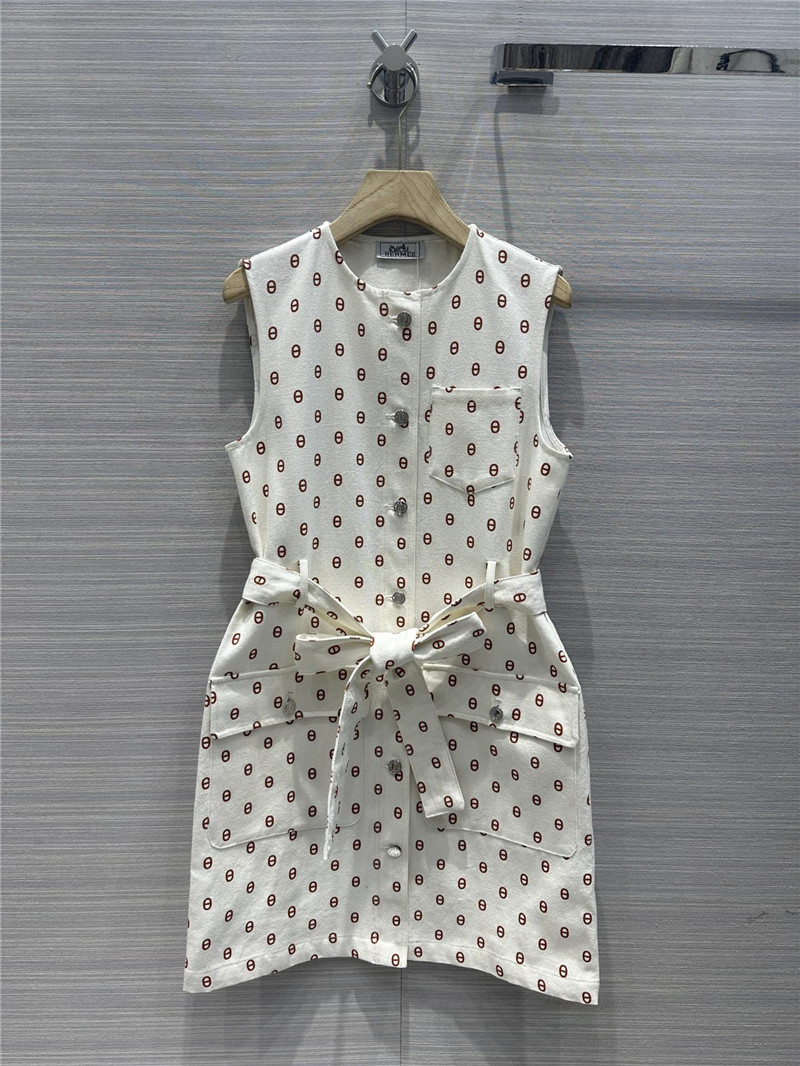 H**me5 new color pig nose logo denim vest dress