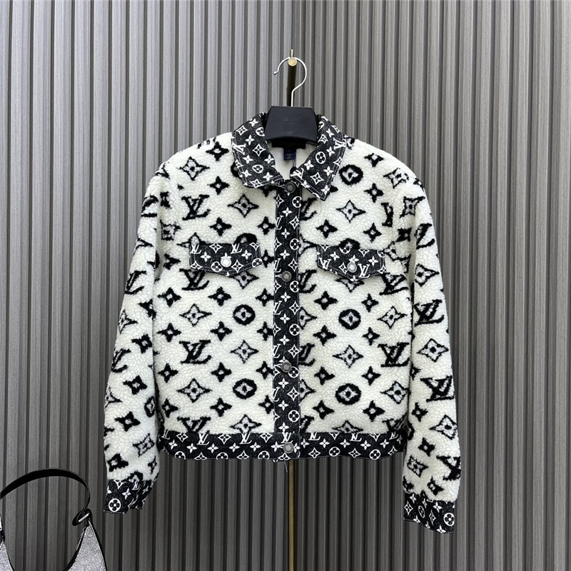 louis vuitton LV patchwork lambswool jacket