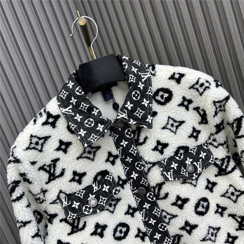 louis vuitton LV patchwork lambswool jacket