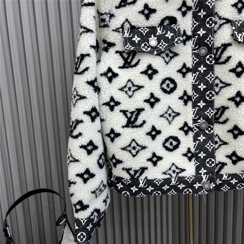 louis vuitton LV patchwork lambswool jacket