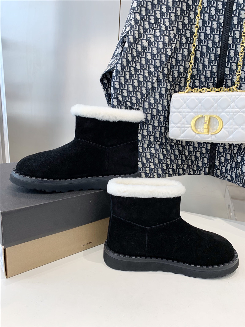 UGG Shearling Black Suede Boots