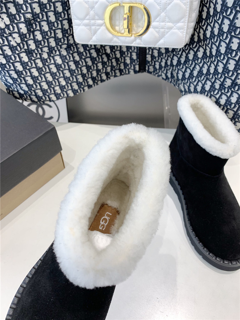 UGG Shearling Black Suede Boots